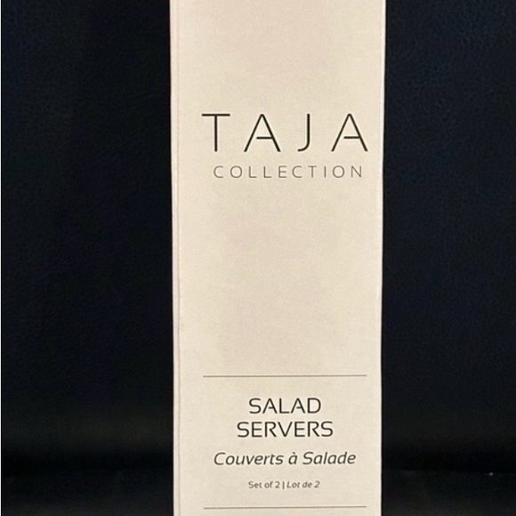 Taja Collection Gold Salad Servers Fork and Spoon - Picture 2 of 5